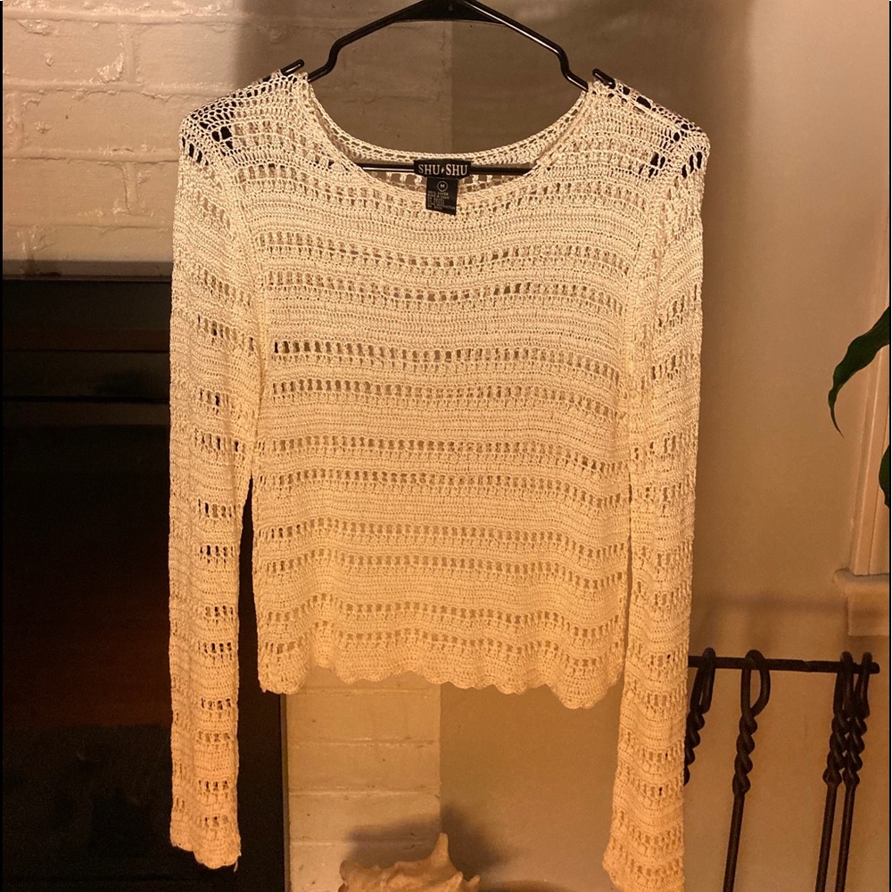 Vintage Shu-Shu White Knitted Top